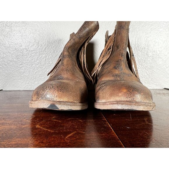 Circle G by Corral Fringe Boots Western Womens Sz 10 Brown Leather Distressed St - Picture 4 of 13